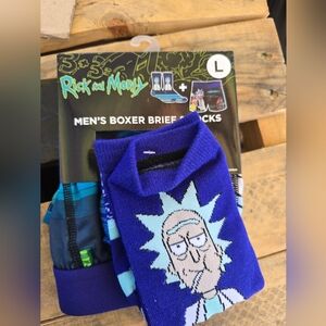 Men's Blue Boxer Brief and Socks Set